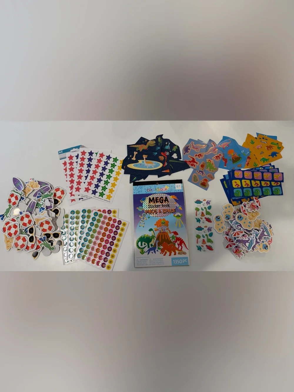 Large Bundle Dinosaur, summer fun, & Star stickers
